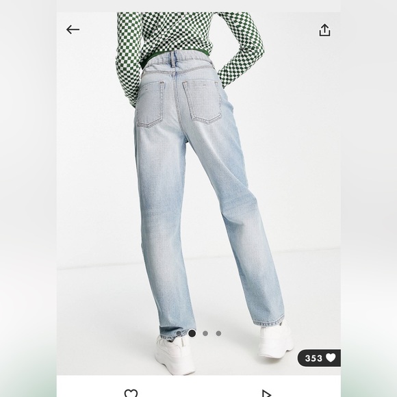 Miss Selfridge high rise relaxed dad jean with rips - Picture 3 of 6